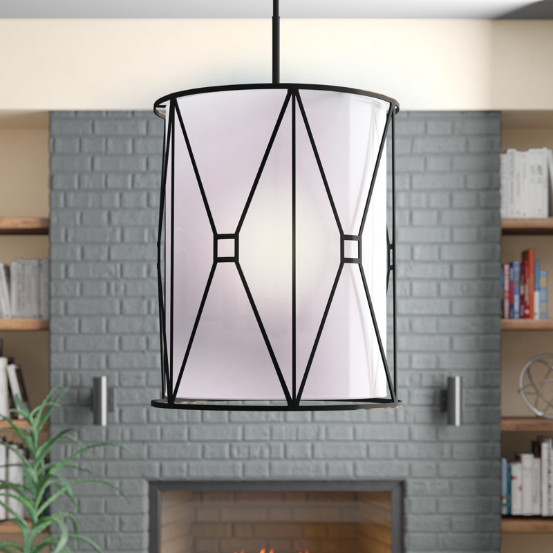 Luminaire suspendu cylindrique unique 5 lumières Hultgren, Bronze
