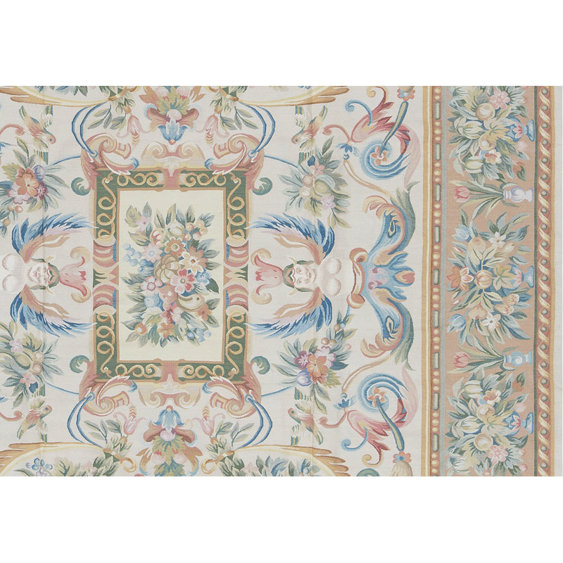 Hand-Knotted High-Quality Ivory and Beige Area Rug