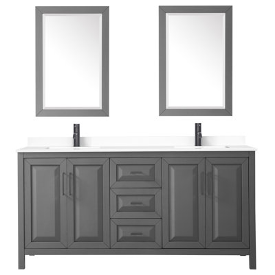 Ensemble de meuble-lavabo double 72 "avec miroir Daria