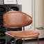Chaise de salle à manger Mid-Century moderne en cuir avec pieds en métal (ensemble de 2)-1852661615