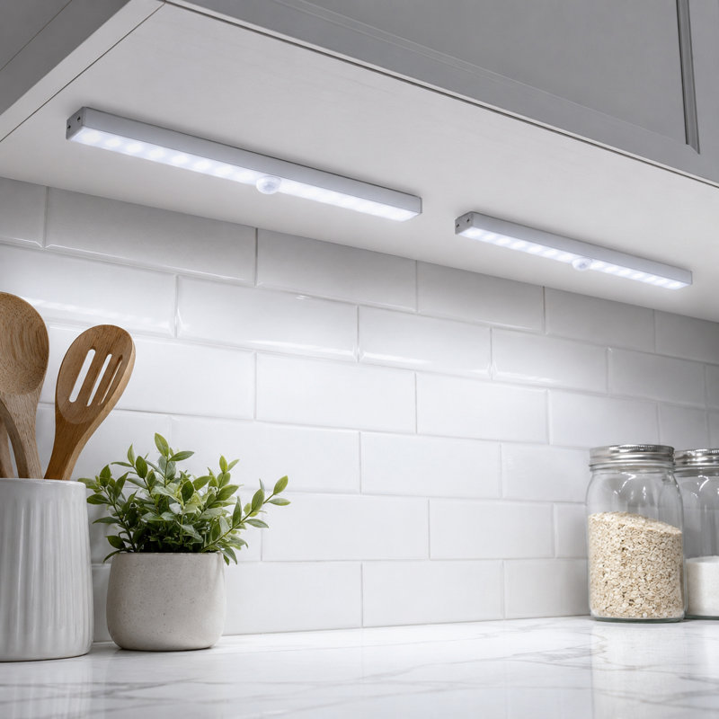 Barre lumineuse sous-armoire 3 piles avec capteur de mouvement 3 pièces 12 po, 6 000 K