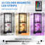 Vitrine 63 po à 4 côtés en verre avec bande lumineuse magnétique-118156093