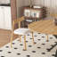 Table de salle à manger extensible ronde pour 2 à 6 personnes, table extensible de 43 à 58 po avec base en acier au carbone et 4 chaises en bois massif, mobilier de salle à manger moderne peu encombrant-1693745201-1693745203