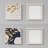 Elegant Decorative Canvas Paintings (2 Pieces), Gold, Cream, & Blue, 11.8 x 11.8 inches | 100% Canvas, Framed with 100% Wooden Frame | Perfect for Home Décor, Living Room, & Office Wall Art-2007771916