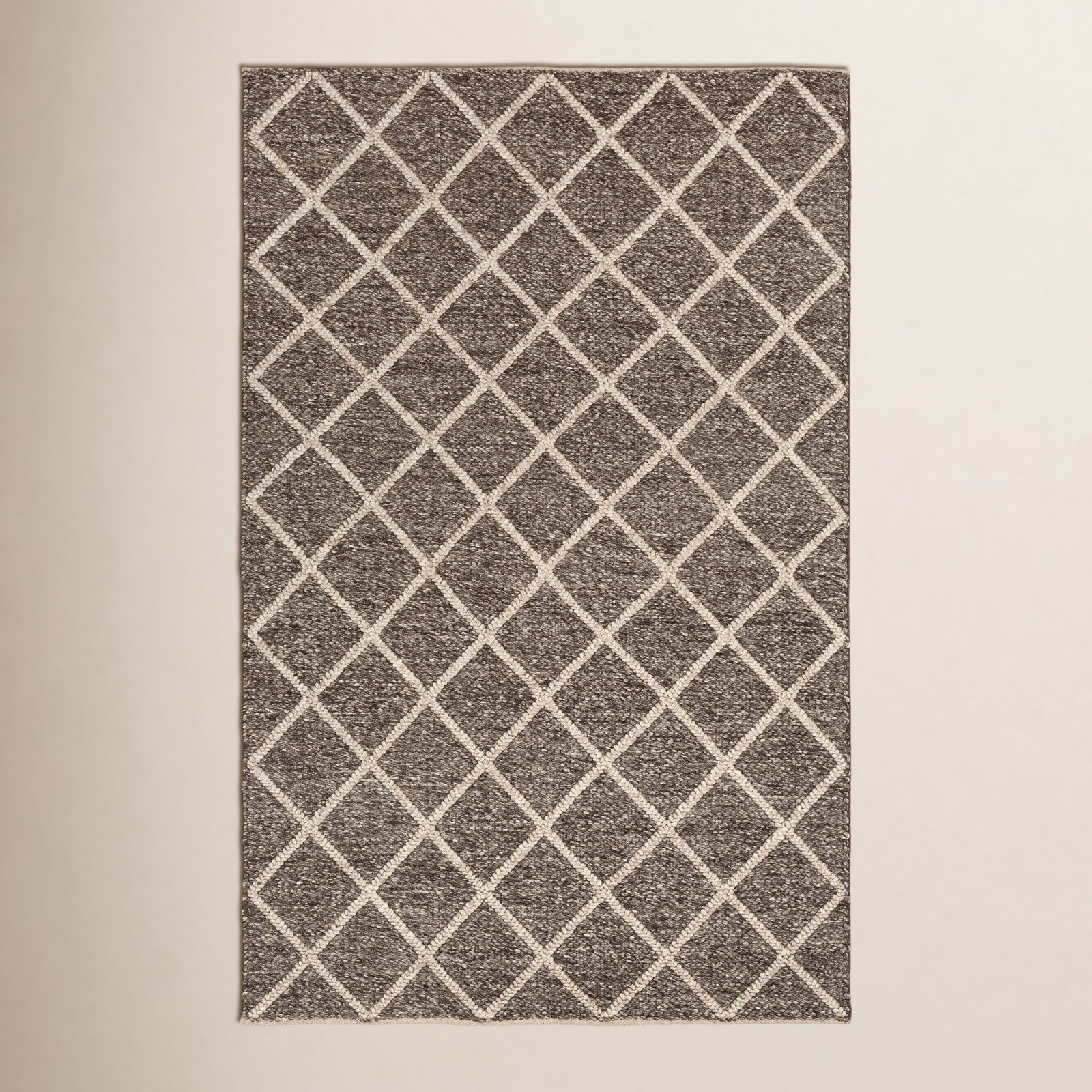 Dark Brown Flatweave Geometric Rug, Rectangle 2' x 3'