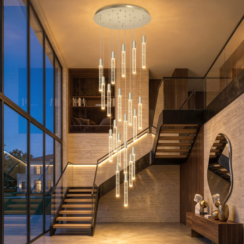 18-lights Led Crystal Chandelier Dimming Light, Silver