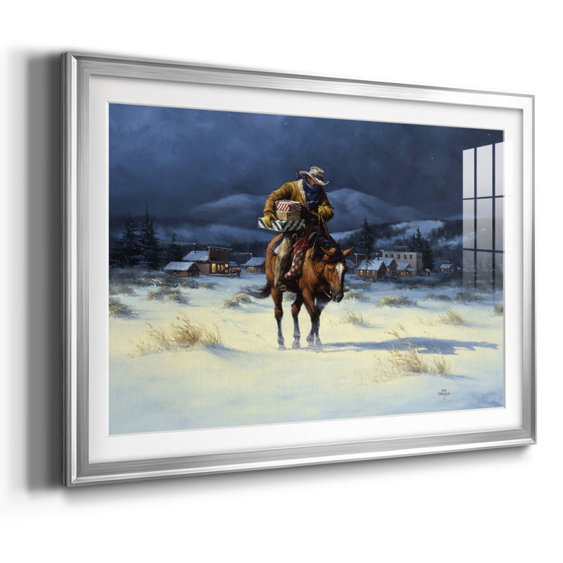 Bringing Christmas Home, reproduction d'art encadrée, Argent, H 15 po x l 21 po x P 1,5 po