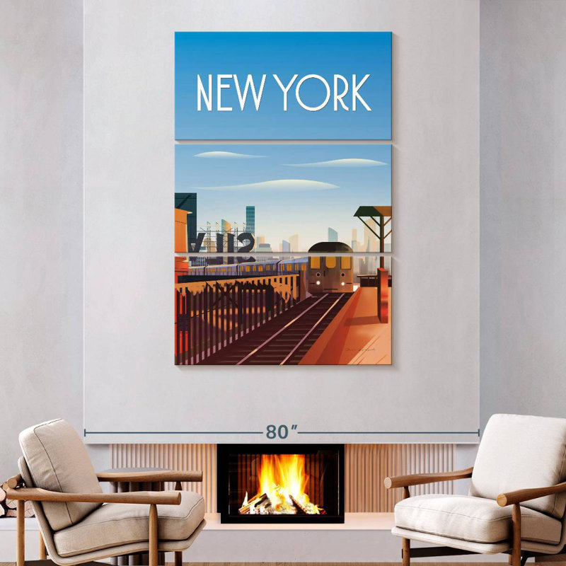 Masam New York City Train, 74" H x 48" W