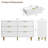 6 Drawer Dresser For Bedroom, With Gold Metal Handles-1587215164