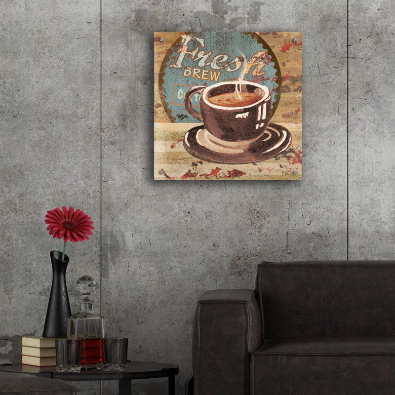 «Coffee Brew Sign I» par Paul Brent, H 24 po x l 24 po x P 0,2 po