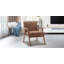 Chaise d'appoint Mid-Century moderne avec structure en bois massif, dossier très épais et revêtement en velours pour plus de confort et de style-1904006078-2117490856