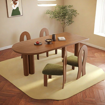 Vintage solid wood simple dining table set
