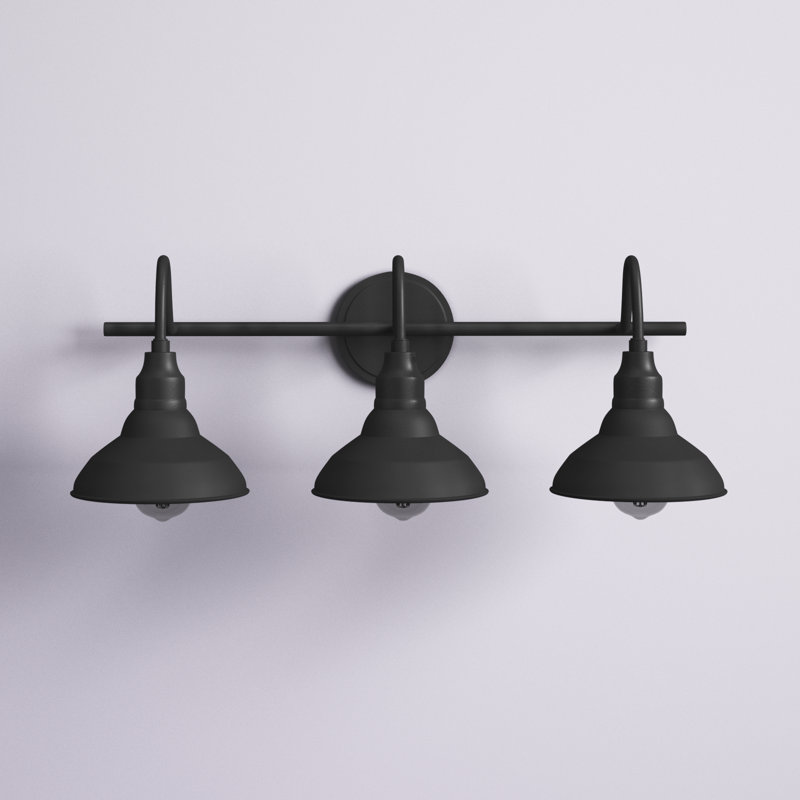 Dale 3-Light Vanity Light - Sand Black, Black