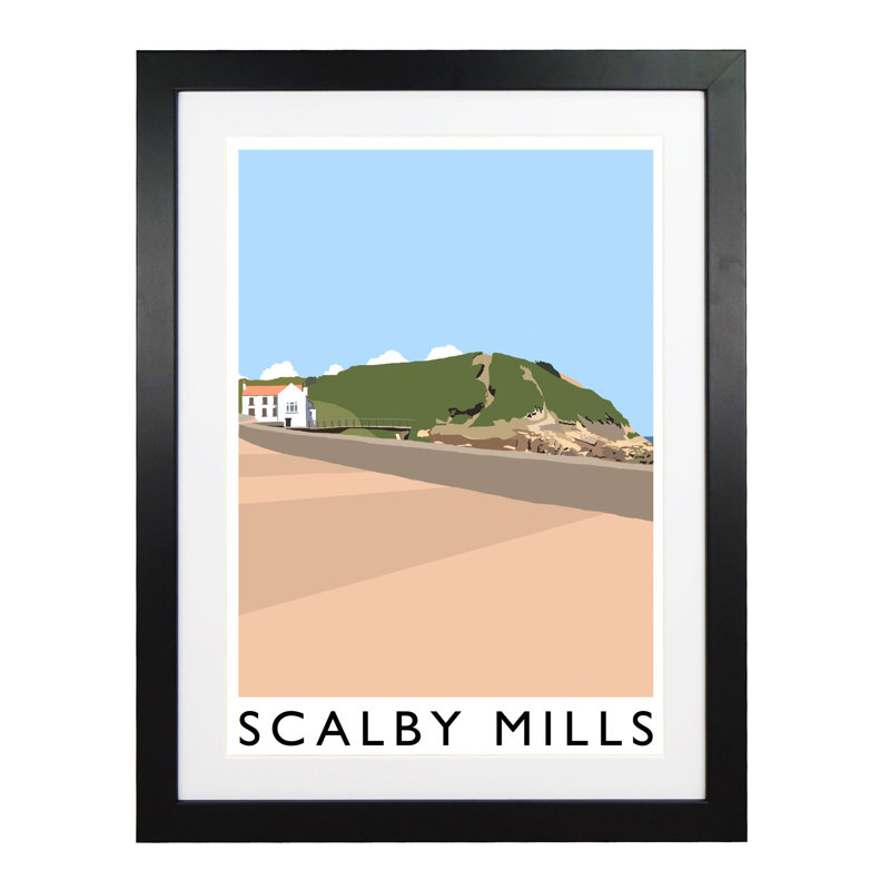 Scalby Mills by Richard O'Neil - Print, 43.5 cm H x 33.5 cm W x 2.2 cm D, Black Wood Frame