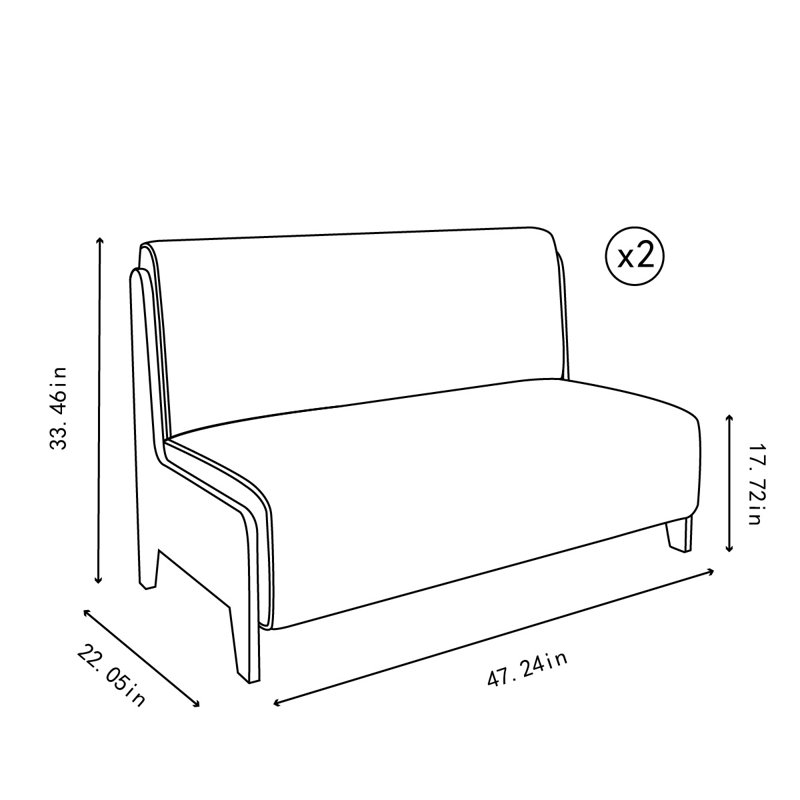 Banc rembourré en similicuir Minne, Orange