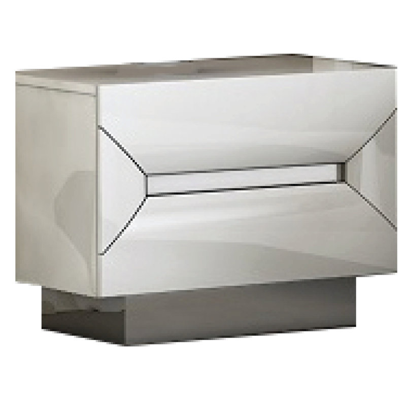 Table de chevet en bois manufacturé Anahat, Blanc