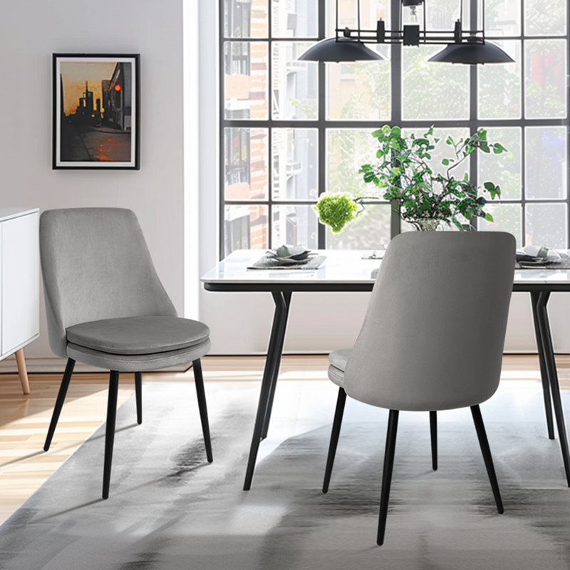 Ensemble de 2 chaises d'appoint sans accoudoirs George Oliver