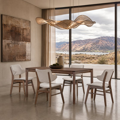 Watanabe 5-Piece Dining Set with Curved Back Chairs