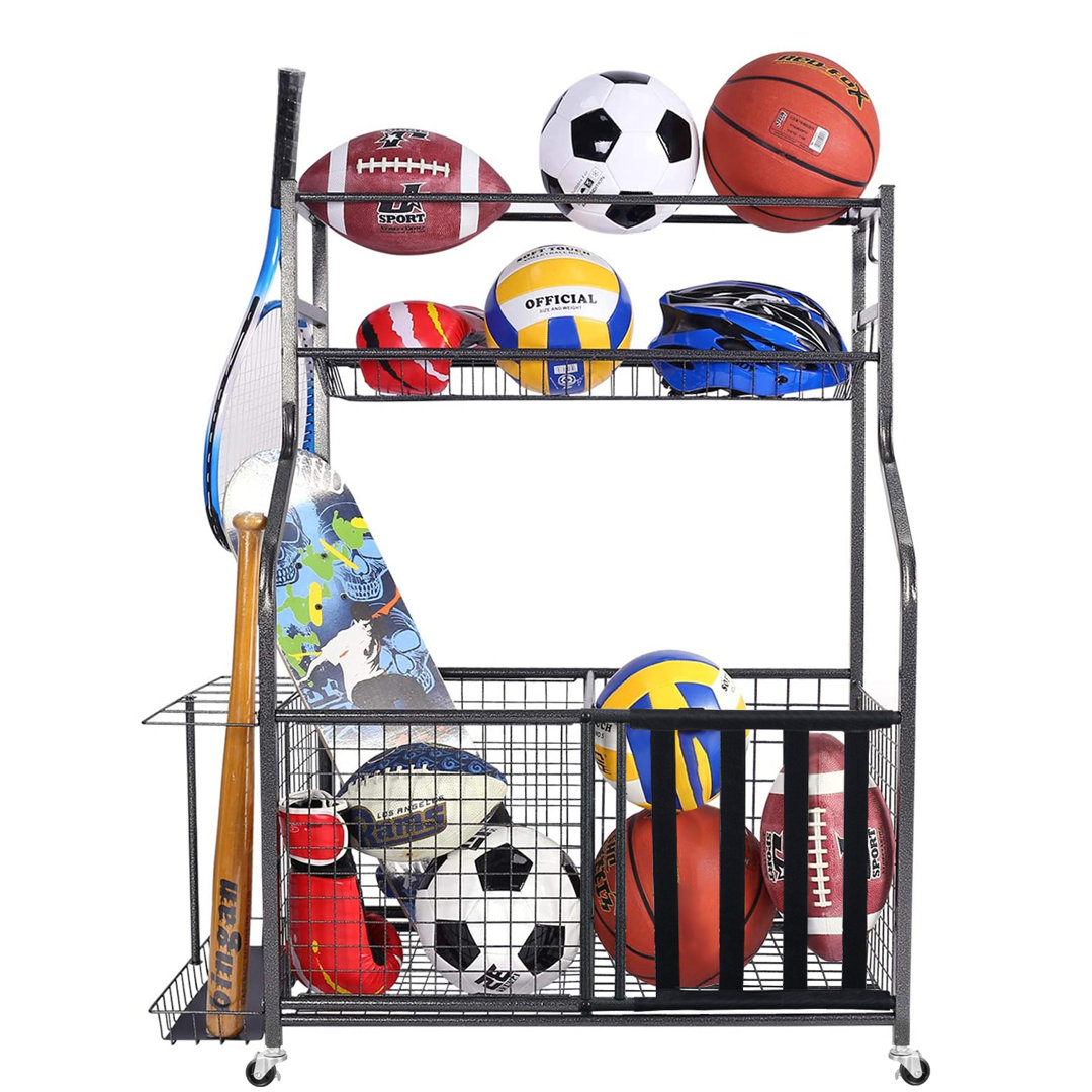 Freestanding Sports Storage Rack for Sports Gear ZACHVO