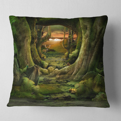 Green Paradise Tunnel - Landscape Printed Pillow