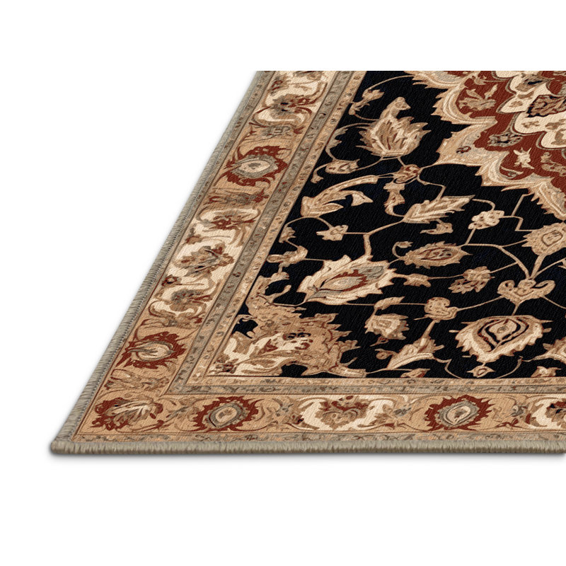 Tapis brun lavable à la machine, Carré 7 pi
