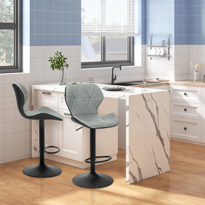 Parrett Swivel Upholstered Adjustable Height Counter Stool with Metal Frame