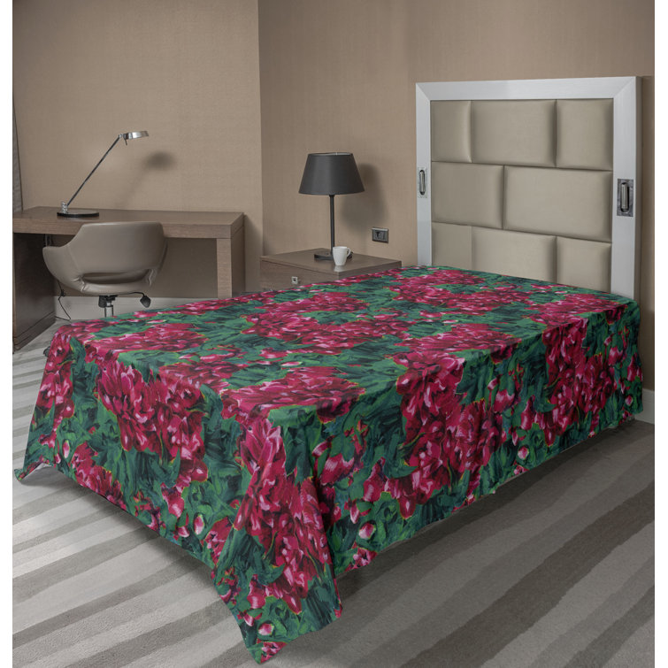 Drap plat à motif floral bohème Ambesonne