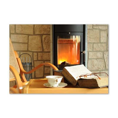 Fireplace - Wrapped Canvas Print