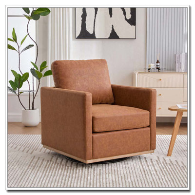 Fauteuil d'appoint pivotant rembourré 30,7 po l 30,7 po