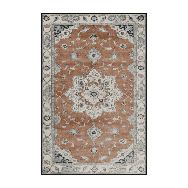 Tapis brun lavable à la machine, Rectangulaire 3 pi x 5 pi