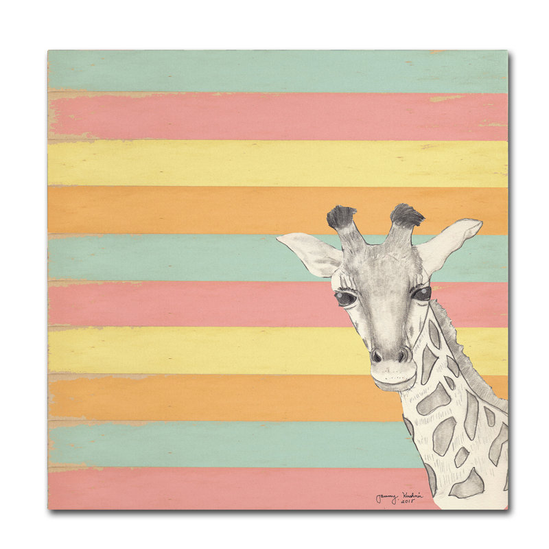 « giraffe », art sur toile, H 14 po x l 14 po