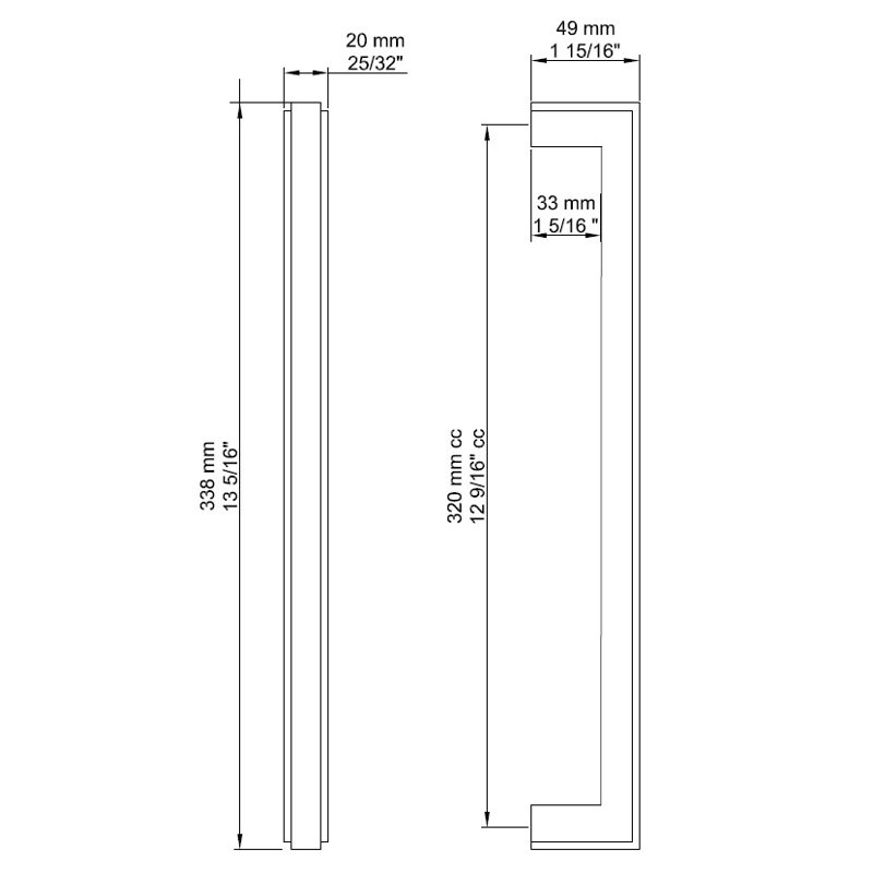 Profilo Bar / Handle Pull, White Bronze