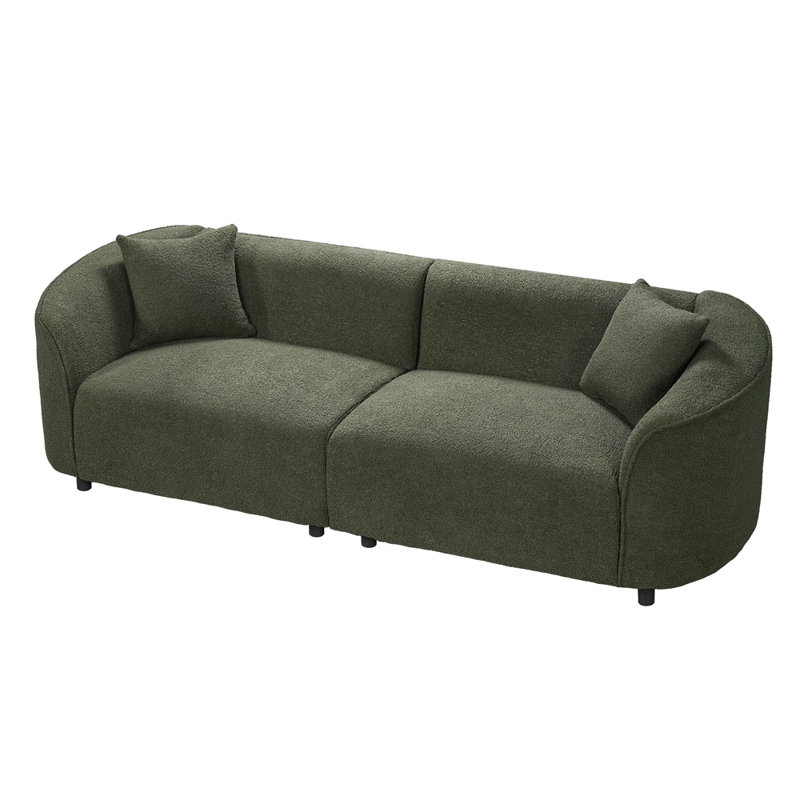 Canapé courbé contemporain, Polyester vert