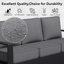 Canapé d'extérieur en aluminium 3 places Oneita avec coussins gris épais durables-1564826855