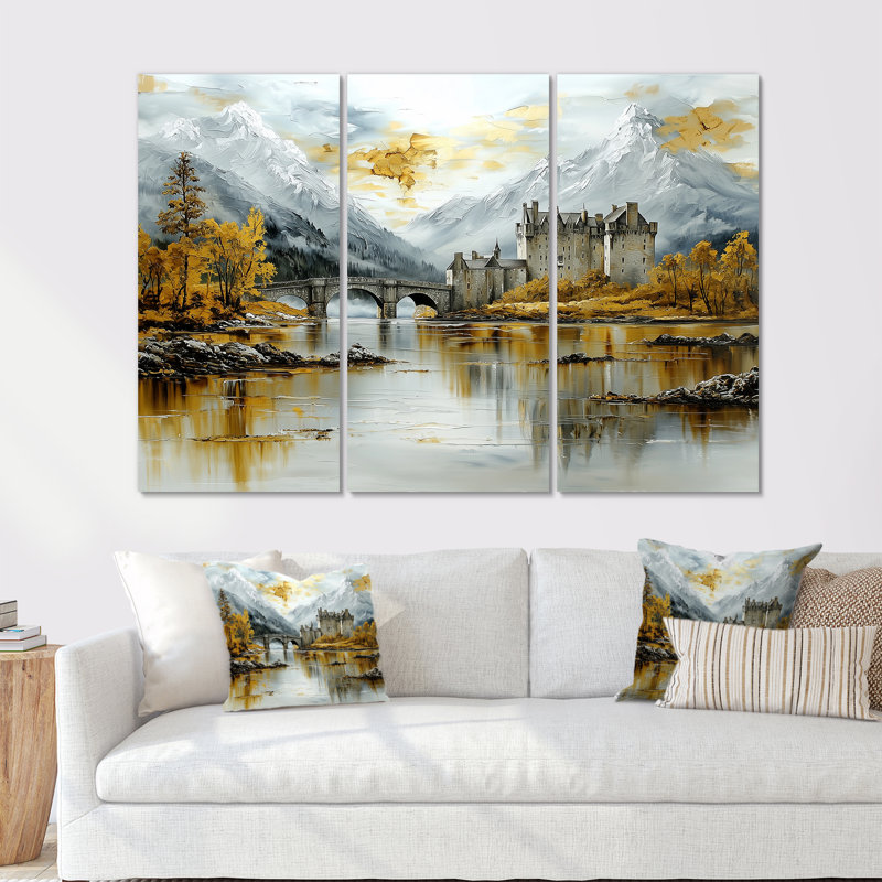 Château d'Eilean Donan en Écosse I - ensemble de reproductions d'art mural Écosse, Toile tendue, H 40 po x l 60 po x P 1 po