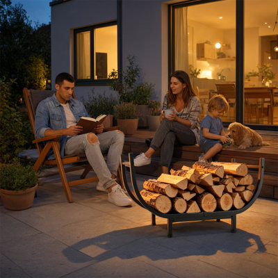 Support de rangement robuste pour bois de chauffage, extérieur et intérieur