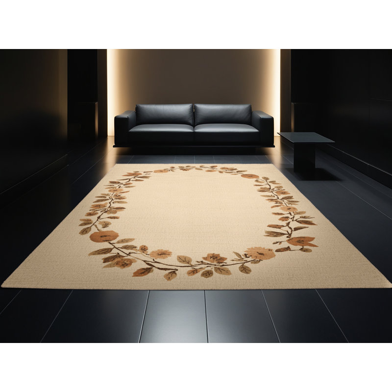 Machine Washable Rhawnhurst Halloween Modern & Contemporary Abstract Rug in Brown – Beige Binding, 8x12