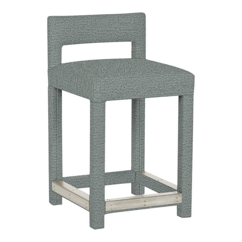 Utica By Thom Filicia Upholstered Counter Stool with Solid Wood Frame, Wrenn, Carolina Bennett