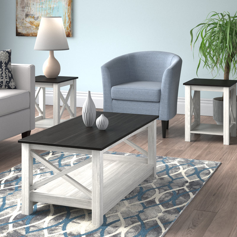 Velda 3 - Piece Living Room Table Set, Black