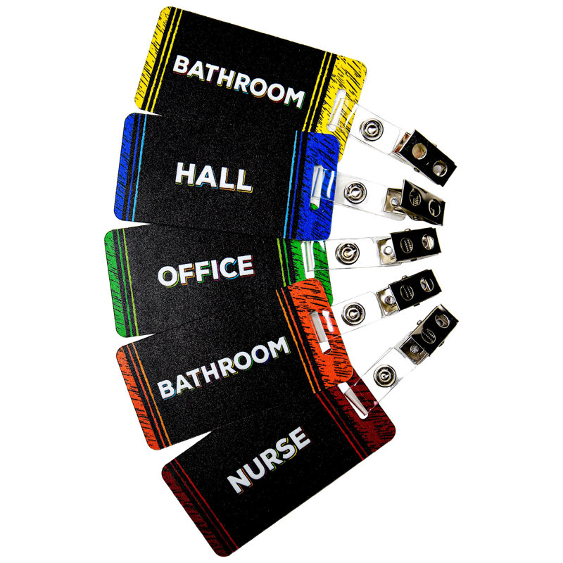 Excello Global Products 15" x 6" Hall Passes Chalkboard with Key Holder
