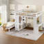 Lit de rangement polyvalent en bois massif blanc avec plusieurs espaces de vie