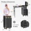 Manicure Trolley with Table, Black Foldable Traveling Nail Desk w/Storage, Worktable and Mirror