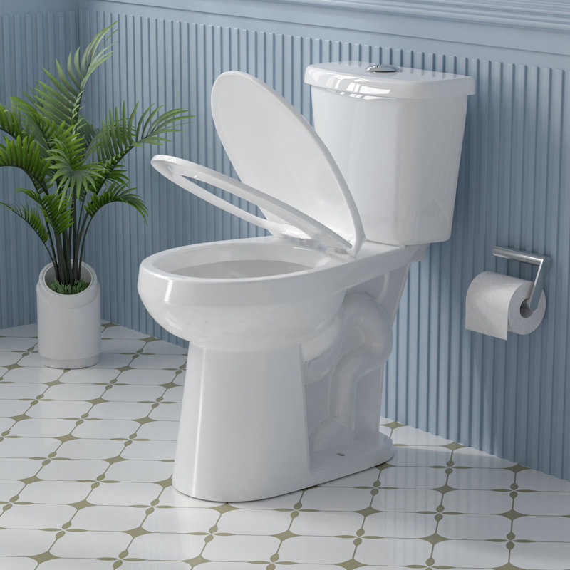 19" White Vitreous China Dual Flush Round Two-Piece Toilet