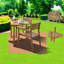 Ensemble de salle à manger de patio en bois d'acacia durable, conception rustique pour une utilisation intérieure et extérieure