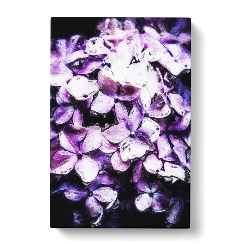 Lilac Hydrangeas - Wrapped Canvas Painting, 50cm H x 35cm W x 3cm D