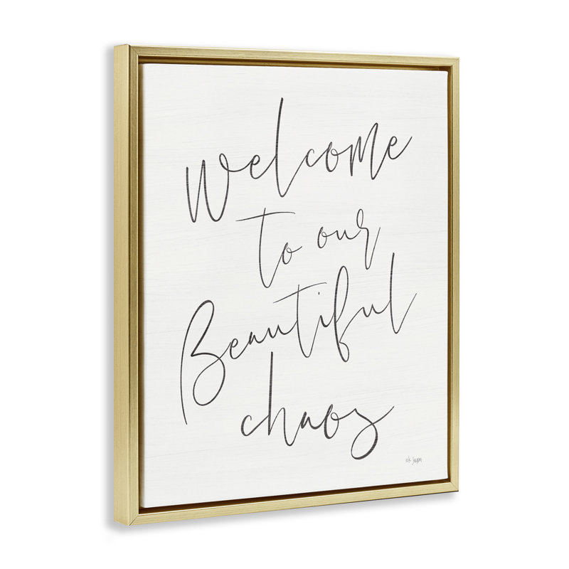 Welcome to Beautiful Chaos Floating Frame, design by Jaxn Blvd., H 31 po x l 25 po, Cadre flottant métallique doré