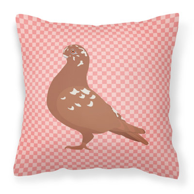 Coussin décoratif extérieur hibou pigeon check