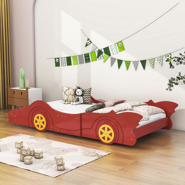 Zoomie Kids Elisa Wood Platform Bed with Wheels | Wayfair