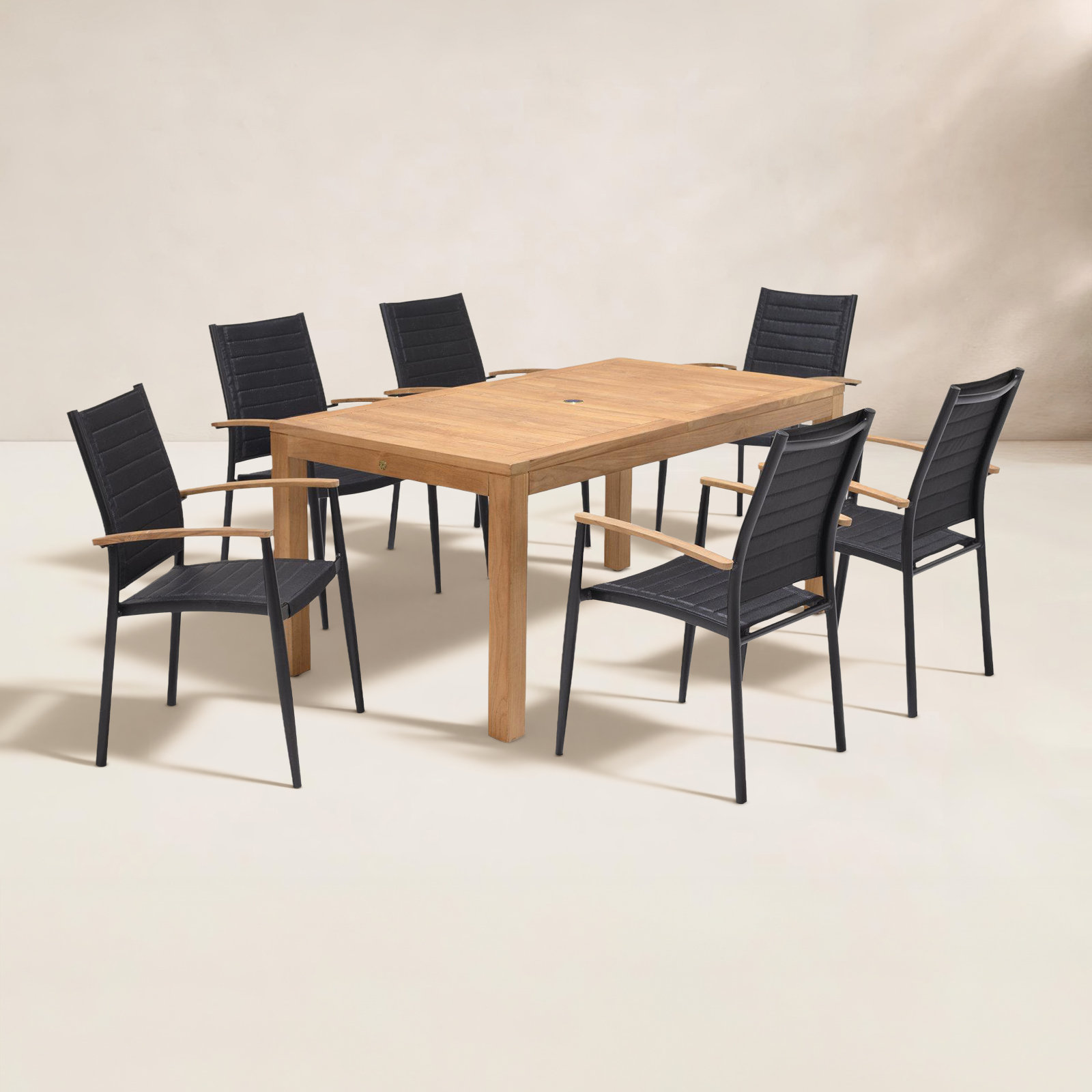 Cenka 63" Teak Patio Dining Set