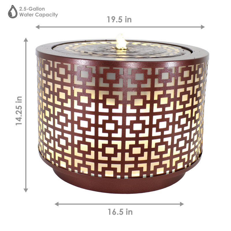 Robrick Metal Weather Resistant Fountain with Light